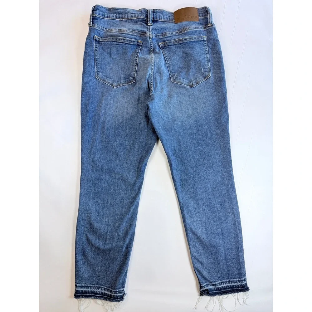 J.Crew Mercantile Jeans Women‎ 29 Blue Distressed Raw Hem High Rise